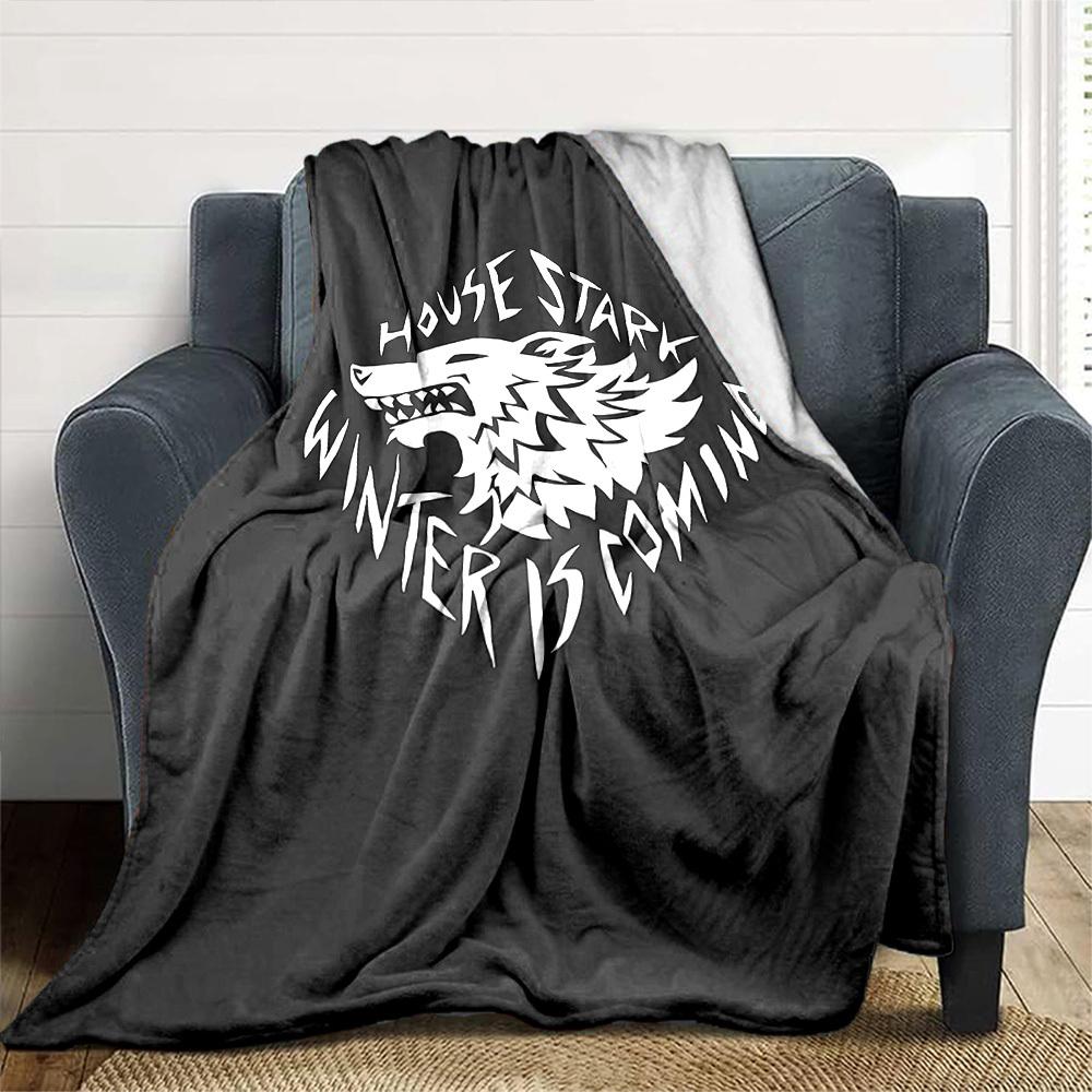 1pc House Stark Winter is coming Soft Flannel All Season Throw for Home, Office, Outdoor UseDurable Comfort Soft Warm Throw for Home
