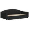 VidaXL Daybed with Trundle and Drawers Black 100x200 Cm Fabric 3197573