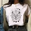 Tee Witch Triple Moon Gothic Sun Top Unisex Harajuku Tshirts Girl Graphic Harajuku 2000s Clothing Unisexs Gothic Style Sleeve Shirt