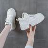 Теплые белые туфли из натуральной кожи с подкладкой, женские, с толстым дном, высокие, хлопковые, спортивные, для отдыха, для катания на доске