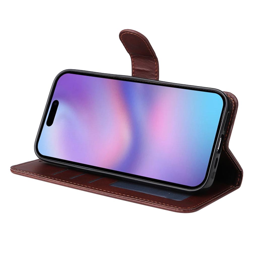 Для iPhone 16 Plus Чехол-кошелек из ПУ кожи Чехол-подставка для телефона с закаленным стеклом