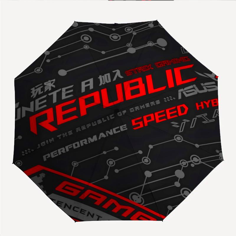 Модный автоматический складной зонт ROG с открытием/закрытием. Портативный и складной, идеально подходит для подарка, путешествий и повседневного использования.