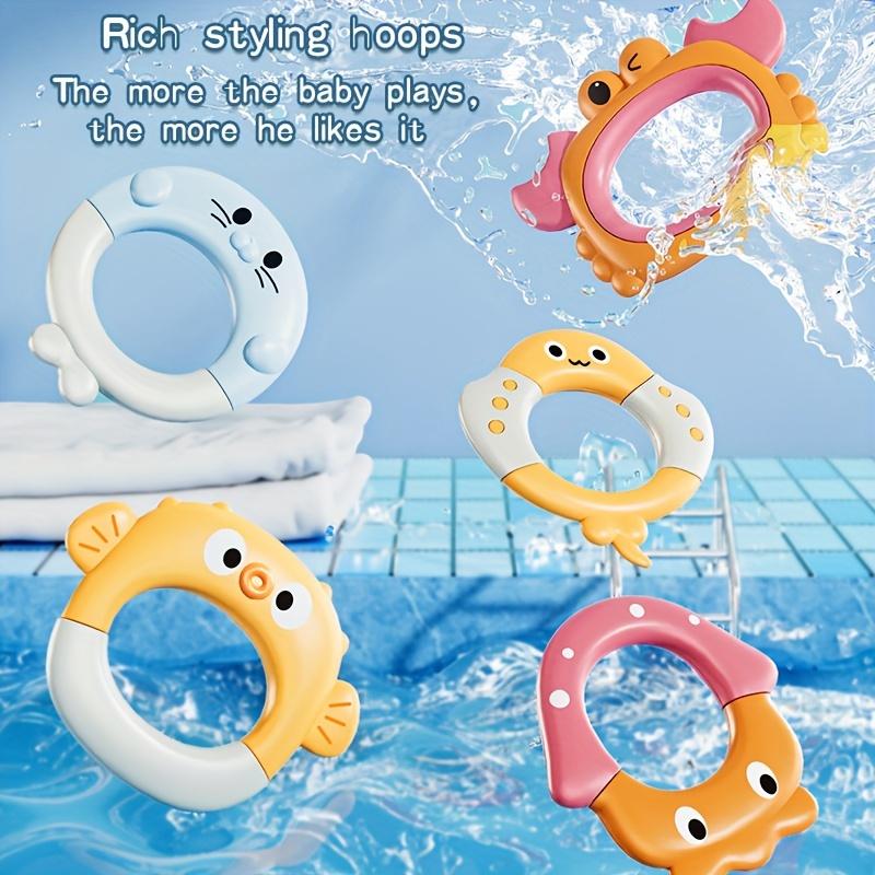 Octopus Adventure Floating Bathtub Toy for Kids, ABS Material, Splash Rattle with 5 Rings, Summer Beach Pool Water Play Game, Interactive Bathtub Fun