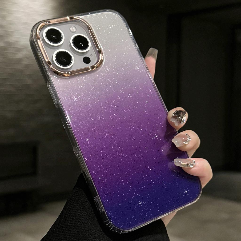 Для iPhone 16 Pro Чехол IMD Градиентный Блестящий PC+TPU Защитный Чехол для Телефона