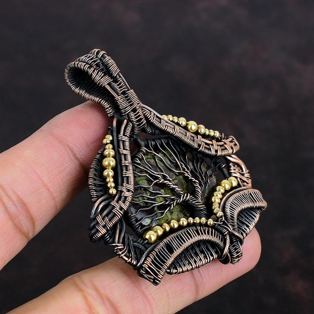 Tree Of Life Dragon Bloodstone Pendant Copper Wire Wrapped Gemstone Pendant Handmade Pendant Wedding Gifts Tree Of Life Copper Wire Jewelry