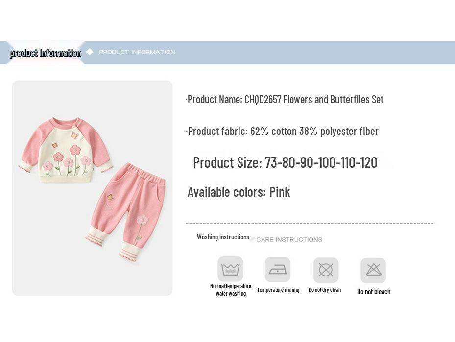 2025 Autumn Pink Floral Girls' Long Sleeve Sweatshirt & Joggers Two-Piece Set