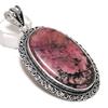 Подвеска из стерлингового серебра 925 пробы с натуральным родонитом 2,80 дюйма m4B92