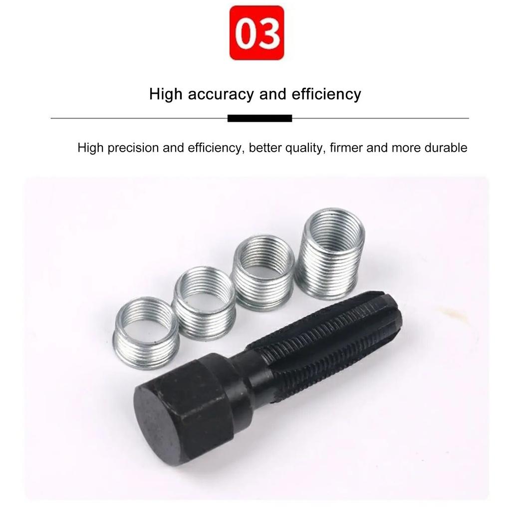 14 мм автомобильный кран головки блока цилиндров, нарезка свечи зажигания, набор инструментов для ремонта спиральной резьбы, втулка с отверстием для свечи зажигания для ремонта деталей