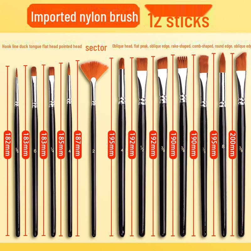 Набор нейлоновых кистей для рисования гуашью и акварелью для студентов-художников для акриловой и масляной живописи