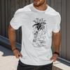Men's Fashion Printed Round Neck Straight Shoulder Short Sleeve T-Shirt Top
