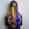Clip In One Piece For Ombre Hair Extensions Pure Color Straight Long Synthetic Hair Fake Hair Pieces Clip In 2 Tone Hair