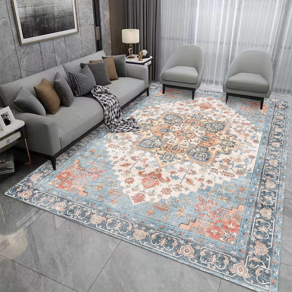Boho Area Rugs Washable Vintage Modern Neutral Large Carpet for Dinning Room Living Room Bedroom Farmhouse Non Slip Mat