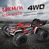 OffRoad Truck RC Car High Speed 38km/h 1/16 2.4GHz Racing Car 4WD RTR Toy for Kids Boys 2 Battery