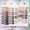 8Pcs/set Japanese Korean New Coffee Color Matte Bb Clip Metal Bangs Broken Hairpin DIY Paint Hairpin Hair Accessories