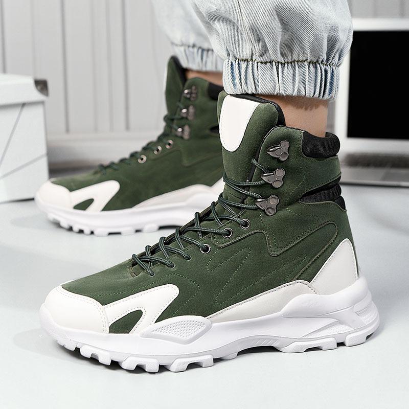 Men's Boots 2025 New High Top Casual Sneakers Comfortable Platform Lace Up Trainers Outdoor Hiking Travel Shoes Tenis Masculino
