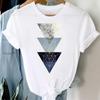 Geometric Space 90s Women Print Short Sleeve Tee Top Fashion Tshirt Clothing Casual Summer Lady Female Graphic T-shirt