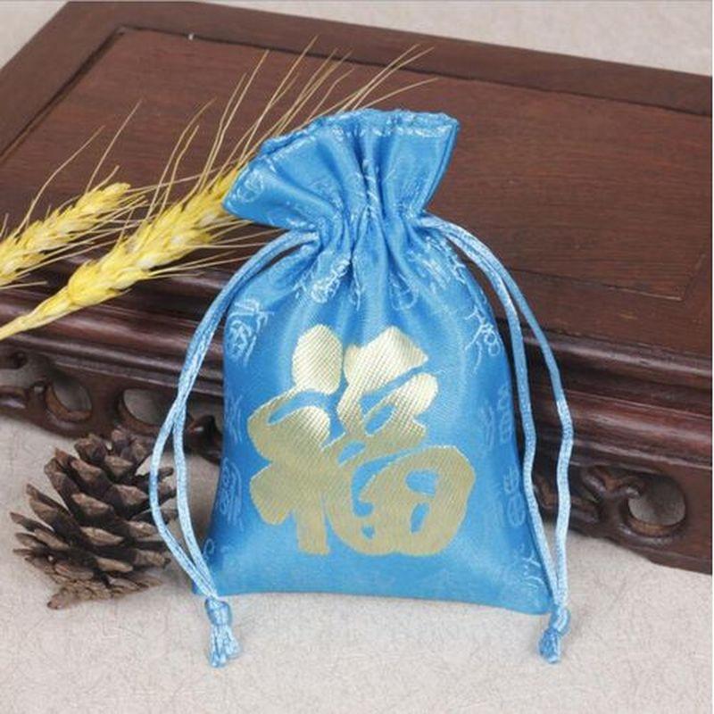 Красная тканевая сумка, сумка для ювелирных изделий, подарочная упаковка, парчовая сумка, новогодняя счастливая сумка