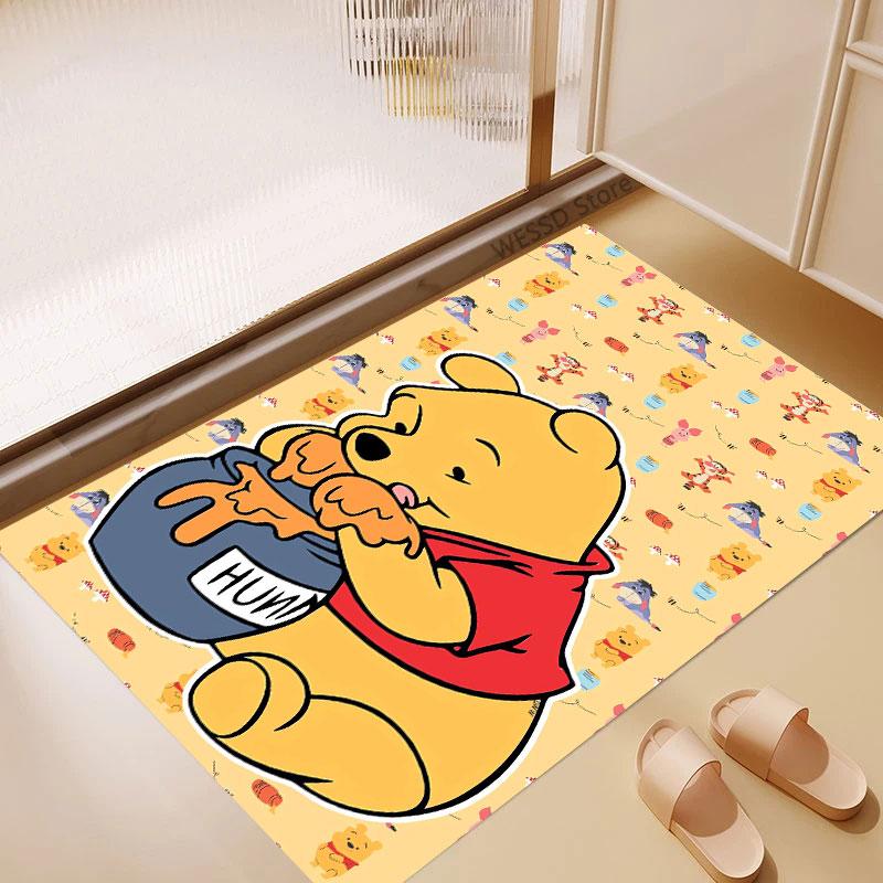 Cute Winnie The Pooh Honey Pattern Rug - Non-slip Kitchen Mat, Outdoor Rug, Home and Bedroom Decor, Yoga Mat, Birthday Gift.