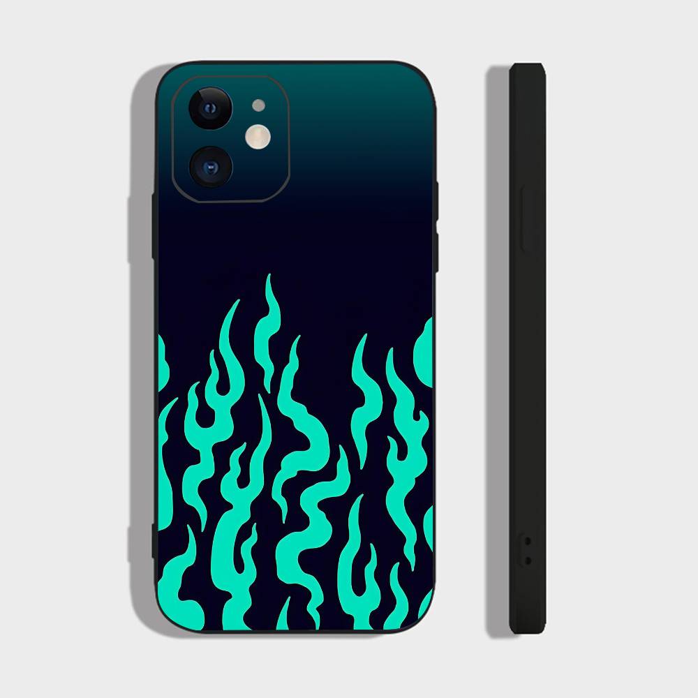 Огонь Для iPhone 13,17,11,12,16,14,15,Plus,Pro Max Мягкий Силиконовый Черный Чехол для Телефона