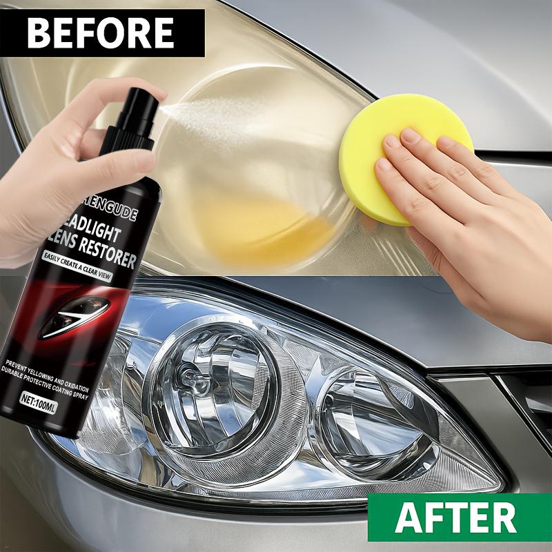 Car Headlight Repair Kit – Anti-Oxidation and Anti-Yellowing Polishing Spray |   Pe Material, Easily Creates a Clear View, Long-