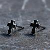 Ретро Классические Черные Серьги-Крестики с Масляной Эмалью для Мужчин Женщин Панк Готика Сплав Цинка Модные Серьги Циркон Унисекс Аксессуары Подарок