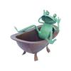 Murataya Sangyo Frog Bathtub Figurine, Approx. 23 X 22 X 15 Cm, Green/Brown, 4902