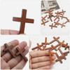 50 шт. Портативные деревянные крестики-подвески Легкие DIY Деревянные подвески-крестики с цепочками Ручной христианский подвесной орнамент