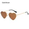 Metal Frame Vintage Polarized Glasses Eyewear Heart-Shaped Glasses Women Heart Sunglasses