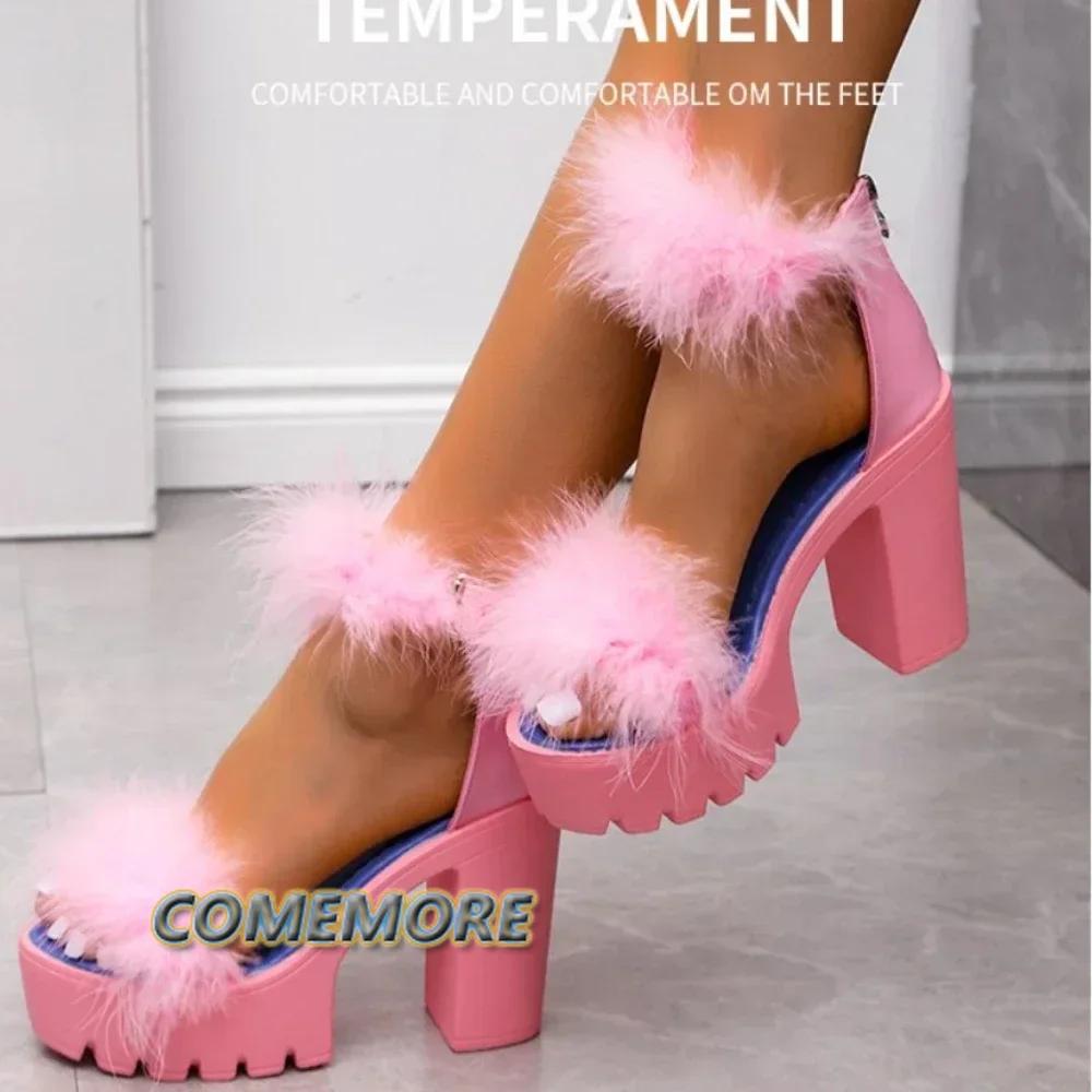 Модные женские босоножки на высоком каблуке 2024 года, новые летние повседневные туфли на платформе и танкетке для женщин, сандалии, дизайнерские модные туфли-лодочки в римском стиле из искусственной кожи