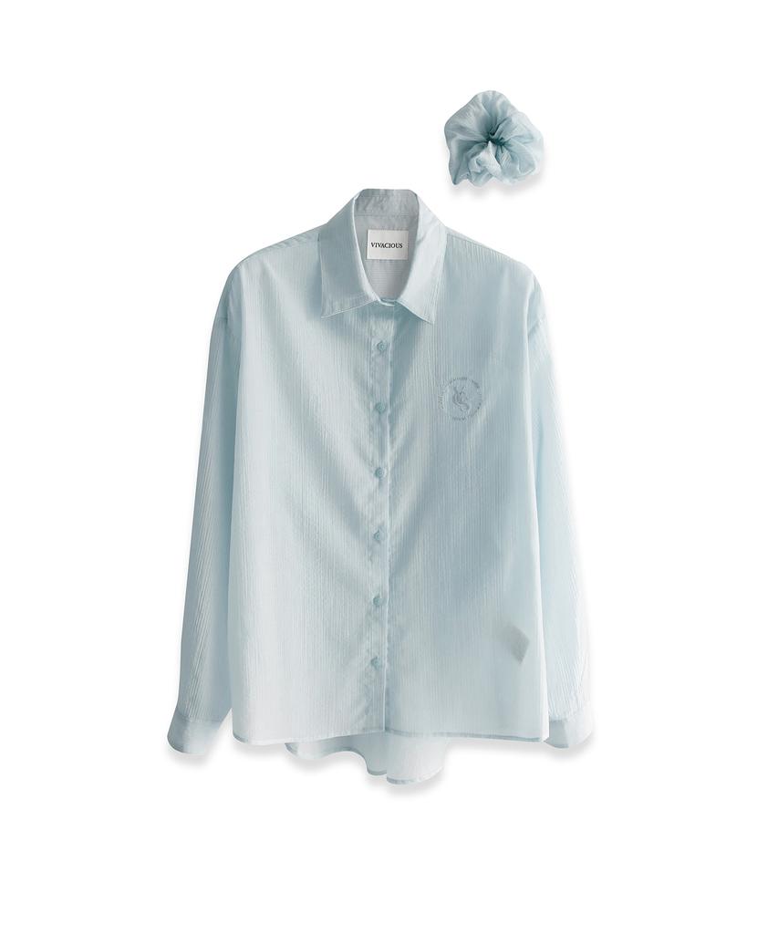 VIVACIOUS Sillage See-Through Stripe Shirt Pink