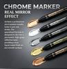Chrome Markers Mirror Effect Paint Pen 2.8Mm Medium Tip Waterproof Liquid Chrome Marker For Plastic Metal Glass Wood Car Model