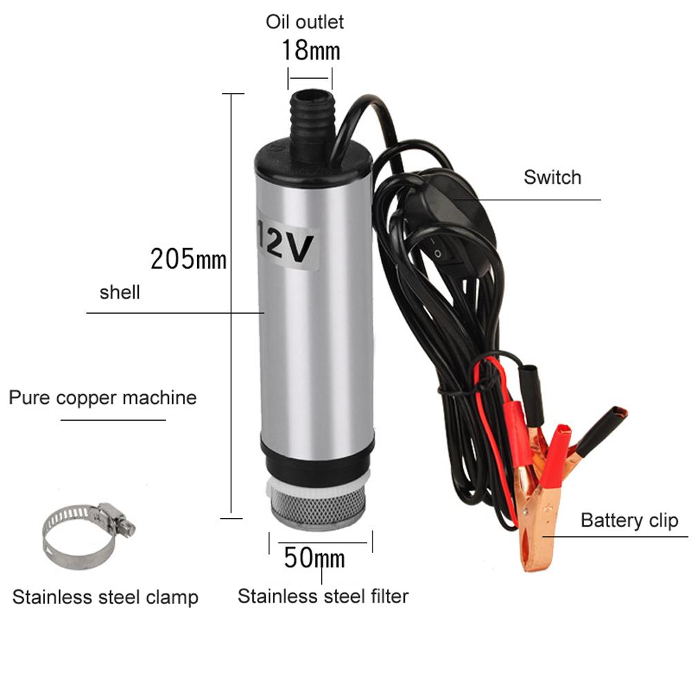12 Вольт самовсасывающий погружной масляный насос небольшой электрический водяной маслоперекачивающий погружной заправочный насос