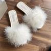 Mules Slippers Women Fashion Square Toe Furry Flat Shoes Office Ladies Slides Flats Green White Pink Ytmtloy Zapatillas Mujer