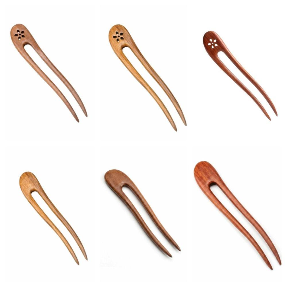 Chinese Style Wooden Hair Sticks Handmade Ponytail Hair Bun Maker Wood Hairpins and Clips  Girls