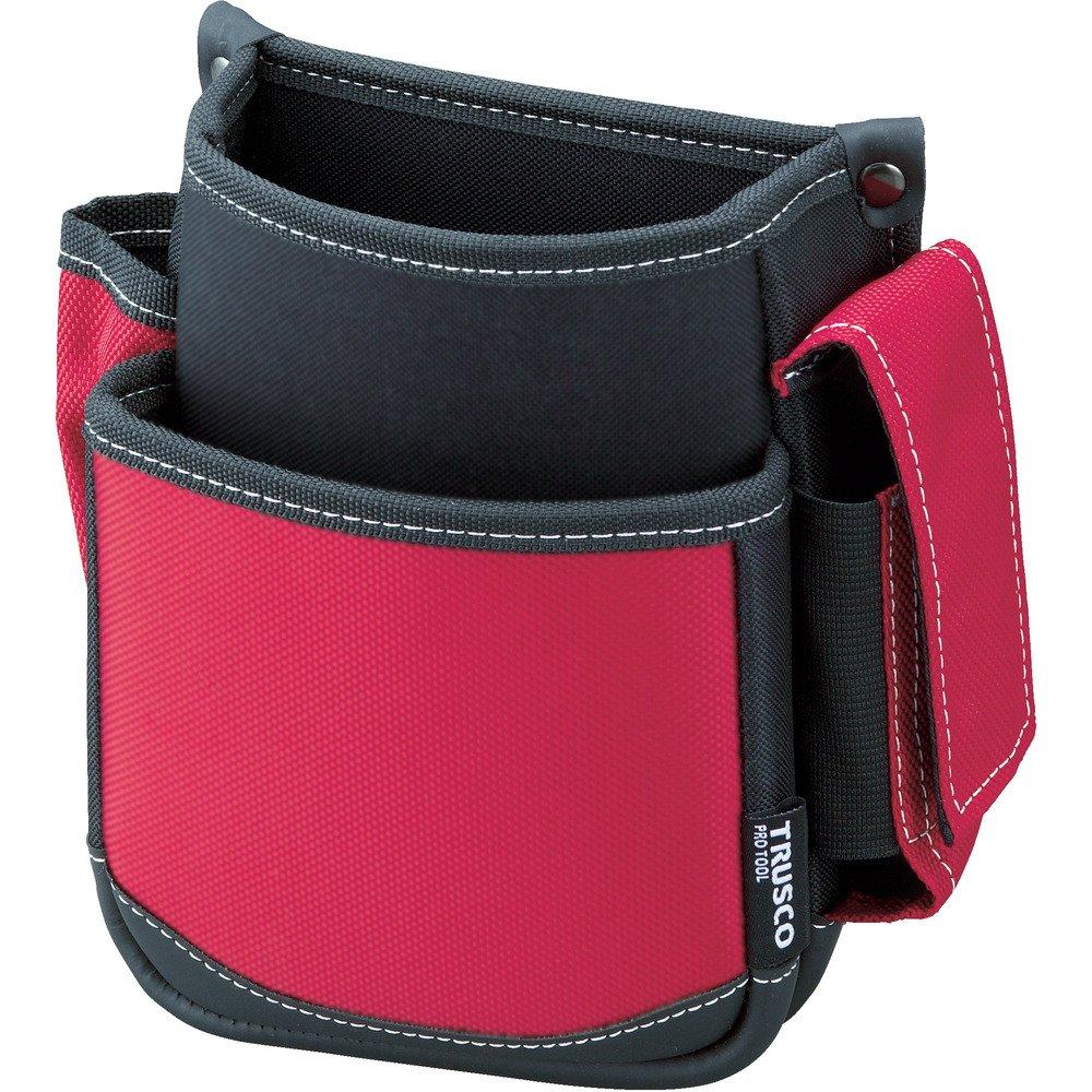 TRUSCO Red Waist Pouch with Cell Phone Holder TWP2-R Two-Tier