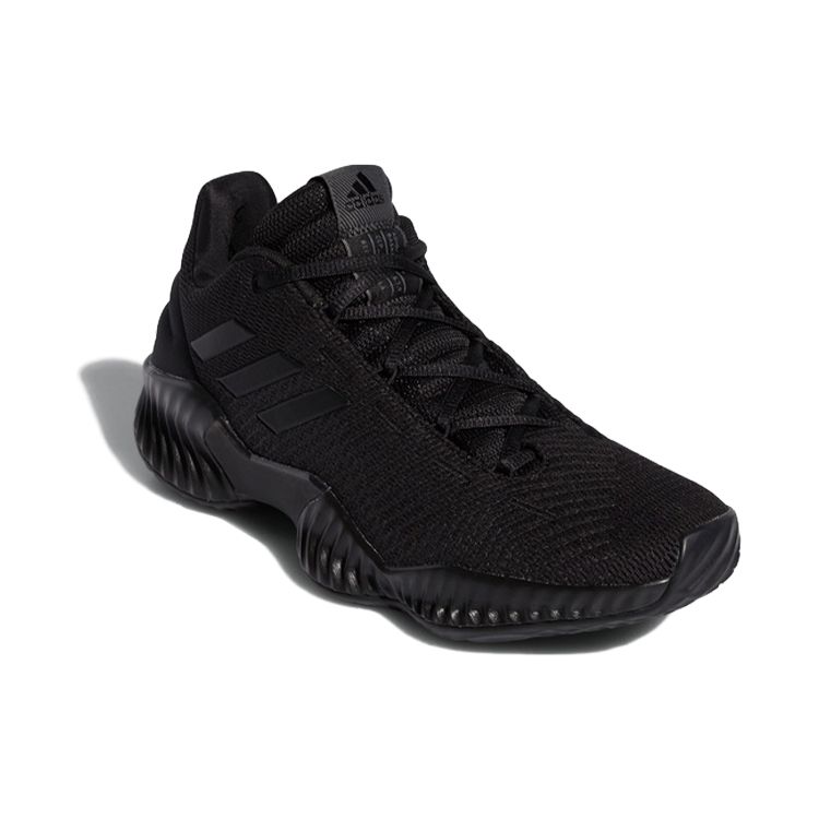 Adidas Pro Bounce 2018 Low Black Warrior Lace-Up Shock Absorption Anti-Slip Low-Top Basketball Shoes Men Sneakers FW0905