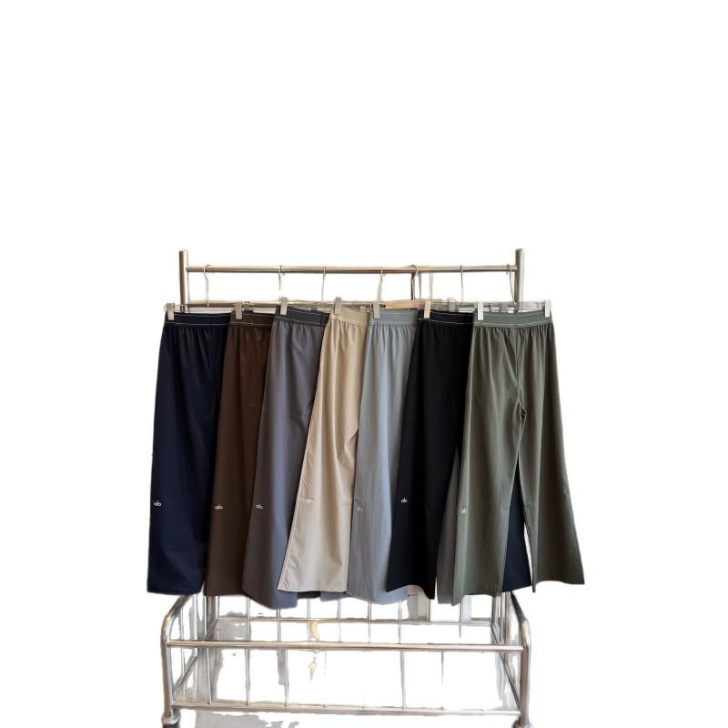 ALO Embroidered Loose Wide Leg Pants Women Casual Outdoor Sports Trousers Breathable