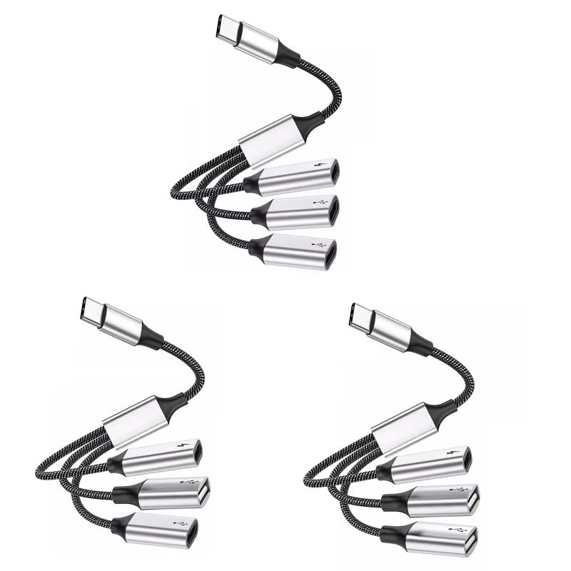 USB C Hub 3 в 1 Type C USB2.0 адаптер-разветвитель с мощностью 60 Вт, порт OTG, быстрая передача данных и зарядка