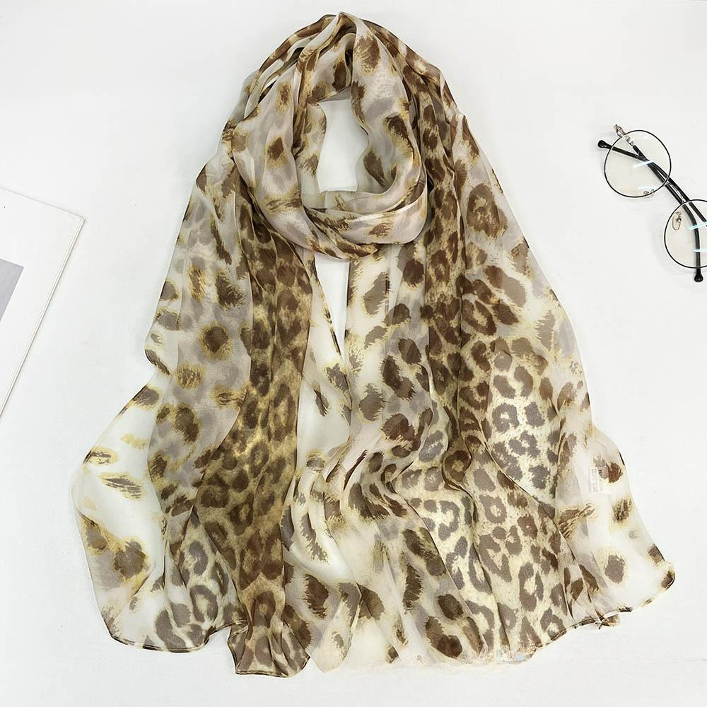 Sunscreen Silk Scarf Seaside Beach Towel Long Ladies Silk Scarf Lotus Pond Moonlight Thin Silk Scarf