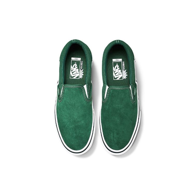 Vans Slip-On Series Canvas Classic Casual Durable Low-Top Skate Shoes Unisex Sneakers Green VN0A347VW5Q
