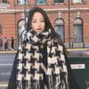 Cashmere Shawl Plaid Wool Scarf Plush Cape Wraps Retro Winter Cashmere Scarves  Girl