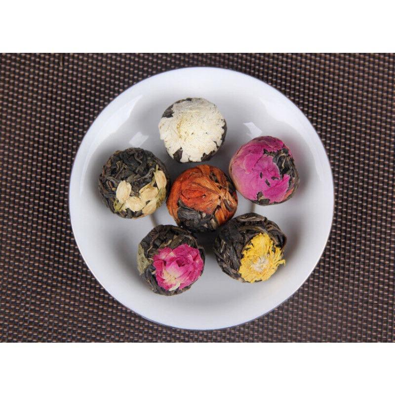 Ароматный чай Yunnan Raw Pu'er 120г (18 шт) Подарочная коробка с цветами Dragon Ball ручной работы
