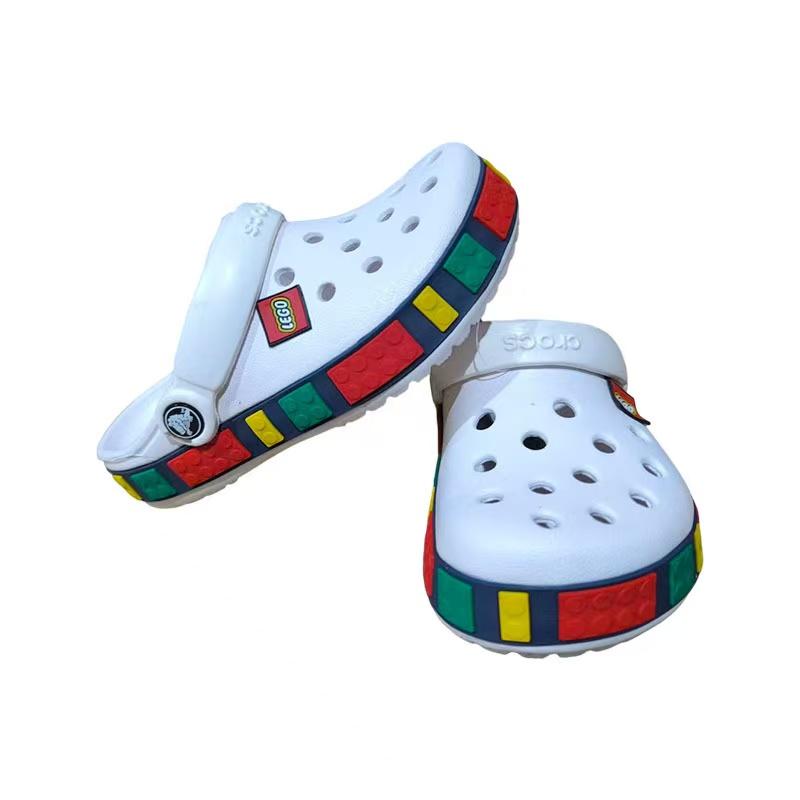 Crocs Классические детские сандалии и шлепанцы Lego для мальчиков и девочек