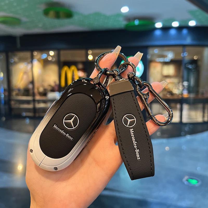 ULA5 Suede Car Key Case Cover Protector Shell For Mercedes Benz C CLE E GLC S Class W206 X254 W214 W223 Remote Fob Shell Case