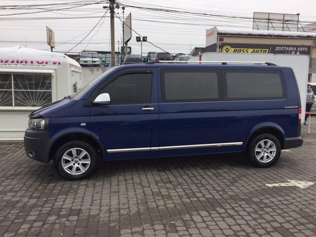 Молдинги на дверь (нерж, Хром) 1 дверь, Длинная, Carmos - Турецкая сталь для Volkswagen T5 2010-2015 гг