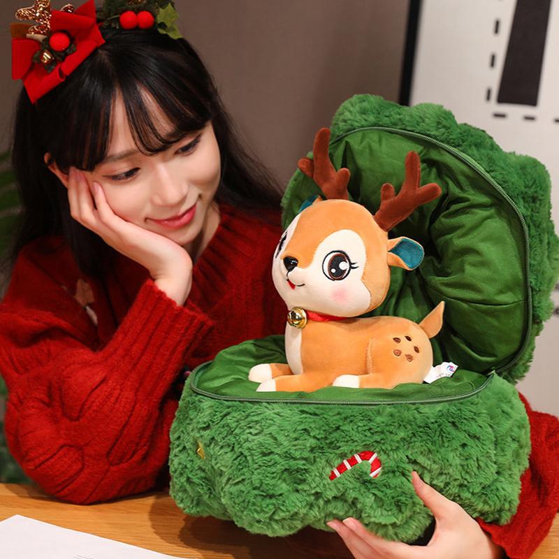 Мультяшная подушка олень кукла плюшевая игрушка украшения Санта Клаус кукла подруга праздничный подарок