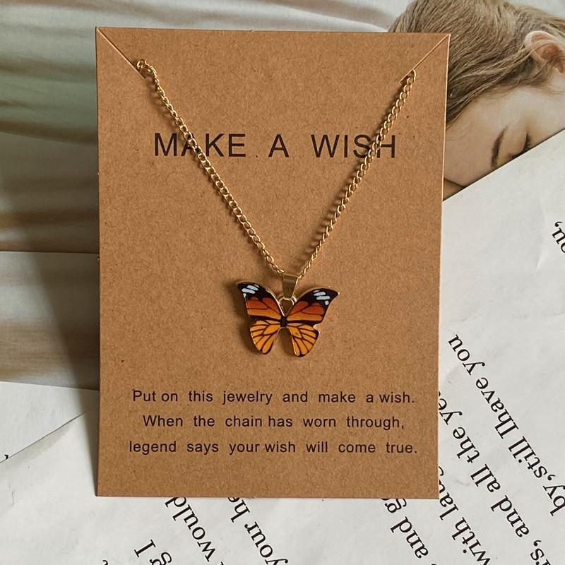 Fashion Women Necklace Korea Style New Butterfly Pendant Necklace Gift For Girl Cute Lovely Neck Jewelry Wholesale Dropshipping