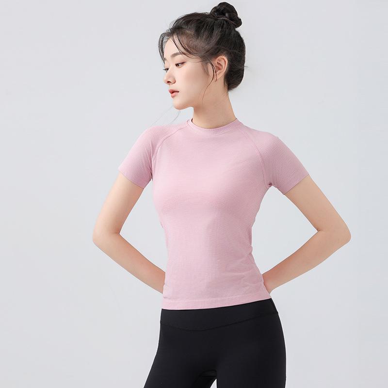 Женские быстросохнущие облегающие леггинсы для йоги и спортивный топ с короткими рукавами