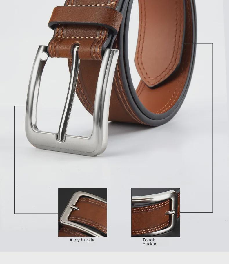 Мужской повседневный деловой ремень с пряжкой - универсальный для джинсов