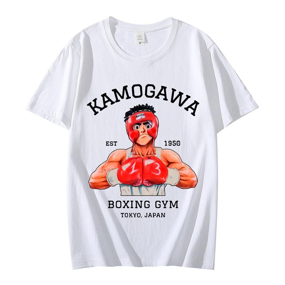 KBG 90s Hot Anime Makunouchi Hajime No Ippo Graphic Print T Shirt Kamogawa Boxing Gym Men T-Shirts Oversized Tops Streetwear